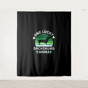 one lucky dachshund mama funny st patrick's day wo tapestry