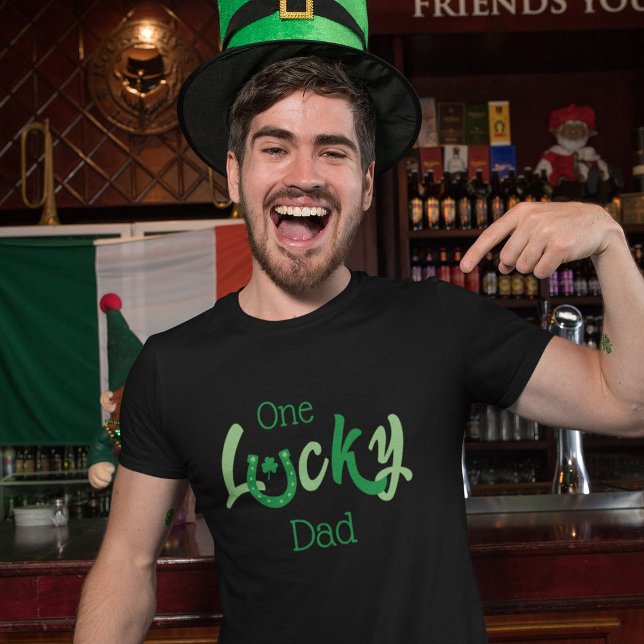 One Lucky Dad | Customizable St Patrick's Day T-Shirt (Creator Uploaded)