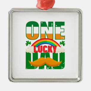 One Lucky Dad Metal Tree Decoration