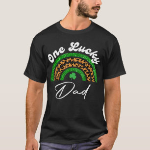 One Lucky Dad Rainbow St Patrick's Day Leopard T-Shirt