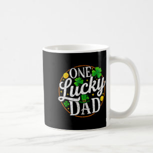 One lucky dad st patricks day shamrock men  coffee mug