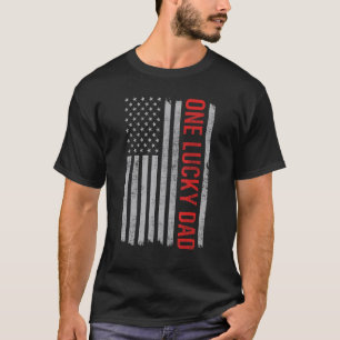 One Lucky Dad, US Flag Funny Father's Day Dad From T-Shirt