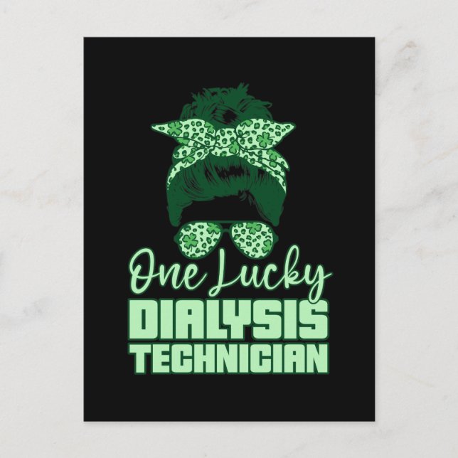 One Lucky Dialysis Technician Tech Nephrology Holiday Postcard (Front)