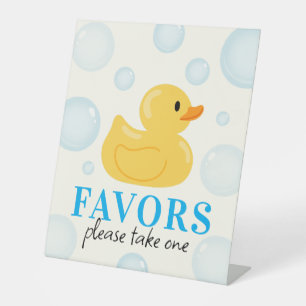 One Lucky Duck 1st Birthday Party Favors  Pedestal Sign