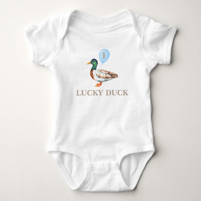 One Lucky Duck Baby Bodysuit (Front)