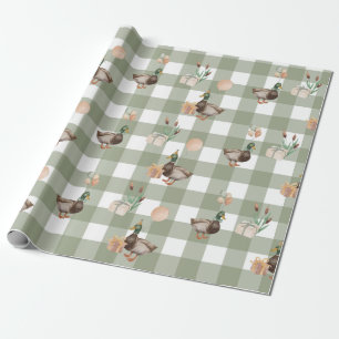 One Lucky Duck Birthday Hunting Wrapping Paper