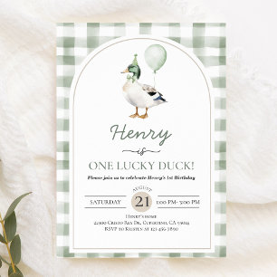 One Lucky Duck Birthday Invitation