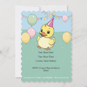 One Lucky Duck Birthday Kids 1st Announcement