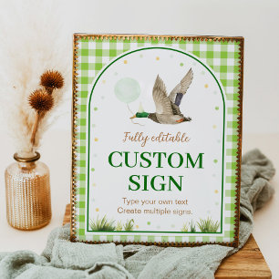 One Lucky Duck Birthday Party Table Sign