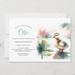 One Lucky Duck Boy 1st Birthday Invitations