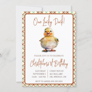 One Lucky Duck, First Birthday Kids' Birthday Invitation