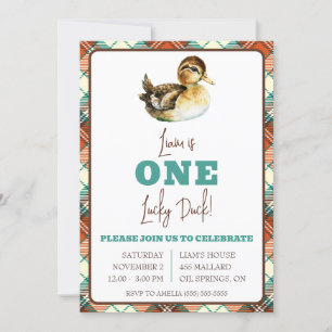 One Lucky Duck, First Birthday Kids' Birthday Invitation