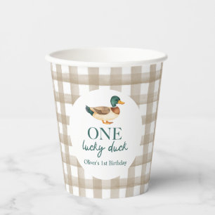 One Lucky Duck first birthday Paper Cups