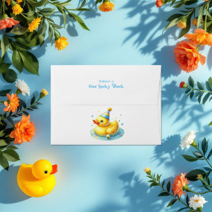 One Lucky Duck First Birthday Party Envelope
