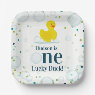 One Lucky Duck First Birthday Party Paper Plate