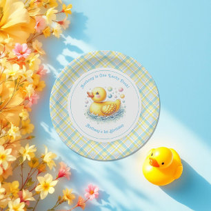 One Lucky Duck First Birthday Party Paper Plate