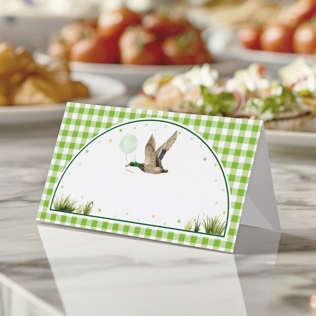 One Lucky Duck Greenery Birthday Food Tent Place Card (Creator Uploaded)