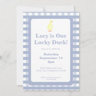 One Lucky Duck Invitation Template (Dusty Blue)