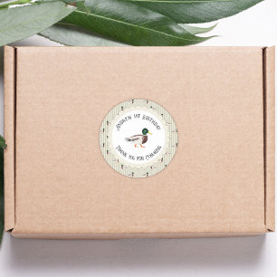 One Lucky Duck Mallard 1st Birthday Favor Classic Round Sticker