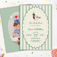 One lucky Duck Mallard Green Preppy Stripe Photo