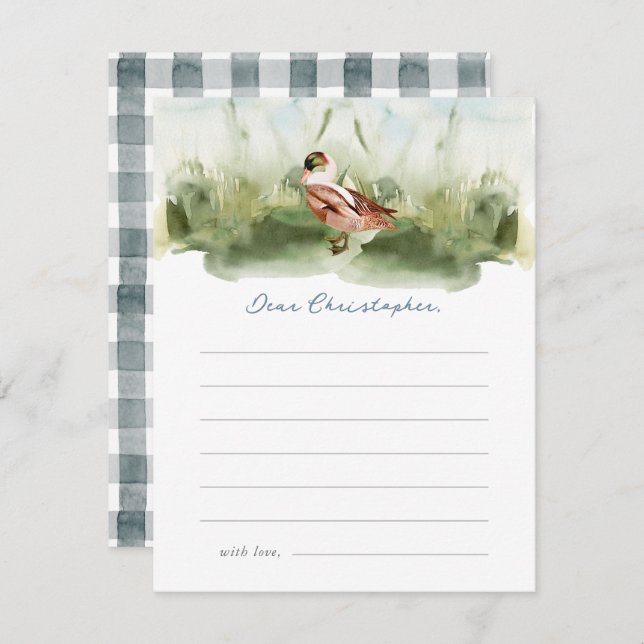One Lucky Duck Watercolor Birthday Time Capsule Enclosure Card (Front/Back)
