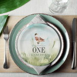 One Lucky Duck Watercolor Boy 1st Birthday Paper Plate<br><div class="desc">This classic "one lucky duck" boy's 1st/first birthday paper plate features a wild duck/mallard on a field in watercolor. Personalise for your needs. You can find more matching products at my store.</div>