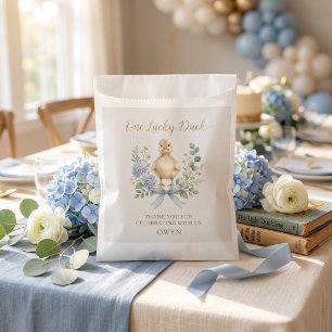 One Lucky Duck Watercolor Boy First Birthday Favou Favour Bags