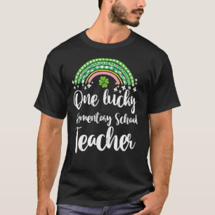 One Lucky Elementary School Teacher Rainbow St Pat T-Shirt