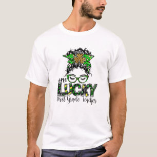One Lucky First Grade Teacher St Patrick Day Teach T-Shirt