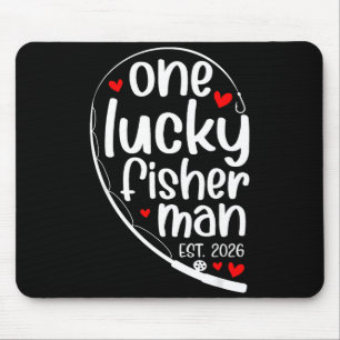 One Lucky Fisher Man 2026 Heart Valentine Matching Mouse Mat
