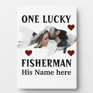One lucky fisherman matching couple fish photo plaque