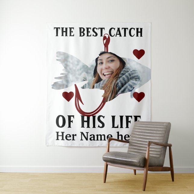 One lucky fisherman matching couple fish photo tapestry (In Situ)