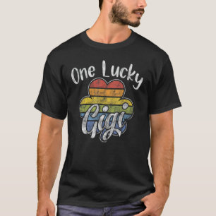 One Lucky Gigi Funny Striped Irish Clovers St Patr T-Shirt