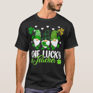 One Lucky Gnomes Teacher St Patricks Day Gnomes T T-Shirt