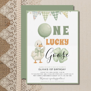 One Lucky Goose St. Patrick's Day First Birthday Invitation