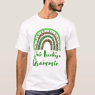 One Lucky Grammie Irish Rainbow Leopard Patricks D T-Shirt