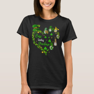 One Lucky Grandma Gnomies Irish Shamrocks St Patri T-Shirt