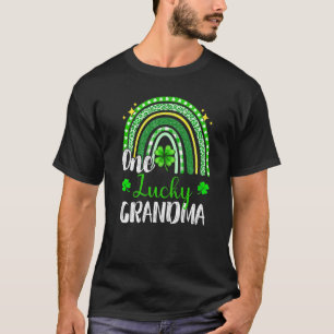 One Lucky Grandma Leopard Print Rainbow St Patrick T-Shirt