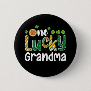 One Lucky Grandma Matching Family St Patrick's Day 6 Cm Round Badge