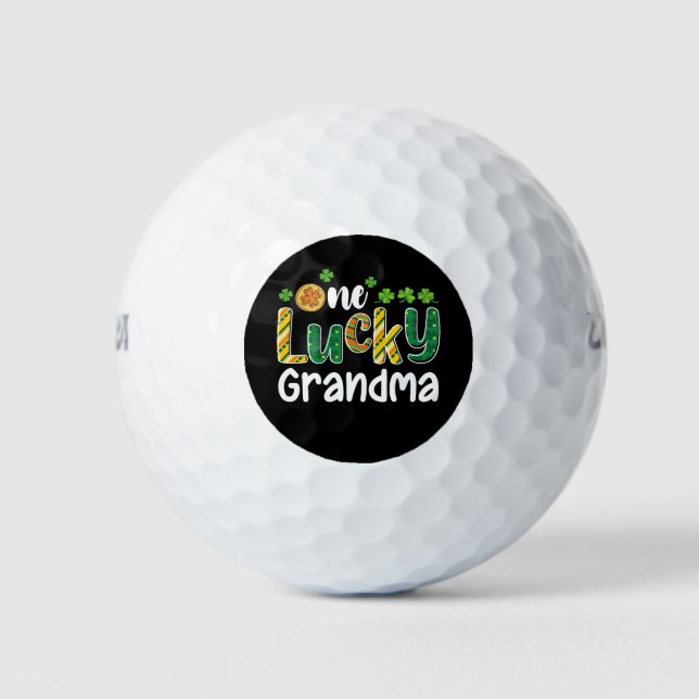 One Lucky Grandma Matching Family St Patrick's Day Golf Balls (Front)