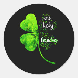 One Lucky Grandma Shamrock Grandma St Patricks Day Classic Round Sticker