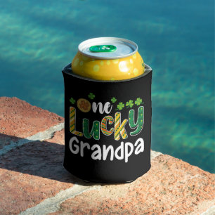 One Lucky Grandpa Matching Family St Patrick's Day Can Cooler