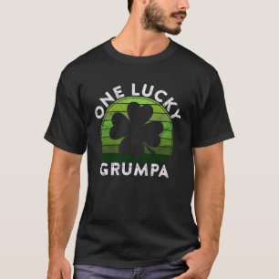 One Lucky Grumpa Shamrock Sunset Irish St Patrick T-Shirt
