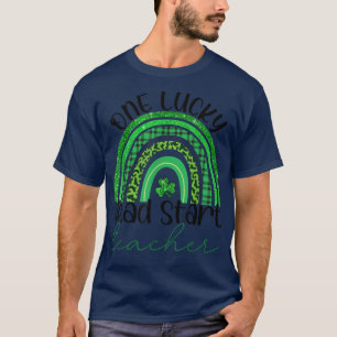 One Lucky Head Start Teacher Patricks Day Leopard T-Shirt