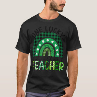 One Lucky Head Start Teacher Rainbow Patricks Day  T-Shirt