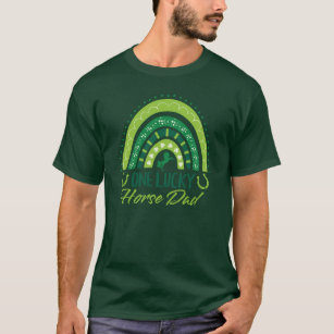 One Lucky Horse Dad Equestrian St. Patrick's Day T-Shirt