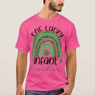 One Lucky Infant Teacher St Patrick's Day Leopard T-Shirt