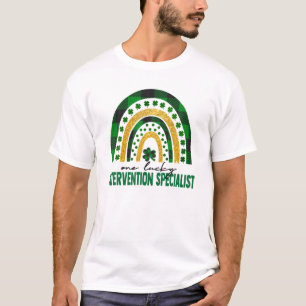 One Lucky Intervention Specialist Rainbow St Patri T-Shirt