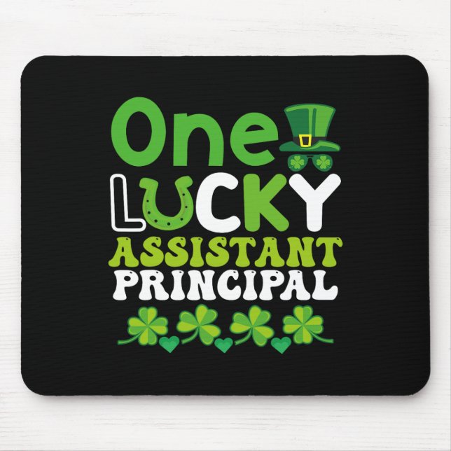One Lucky Istant Principal St Patricks Day  Mouse Mat (Front)