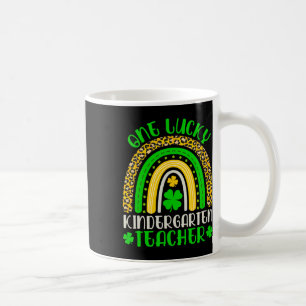One Lucky Kinder Teacher Leopard Rainbow Lucky St. Coffee Mug